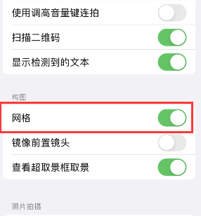 雅安苹果手机维修网点分享iPhone如何开启九宫格构图功能 