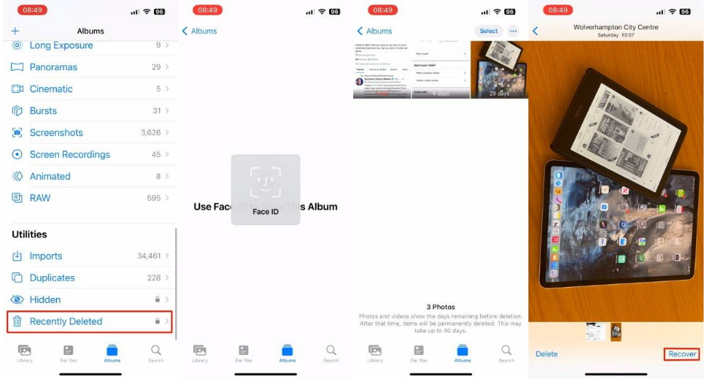 雅安苹果14维修分享 iPhone14 上恢复已删除的照片 