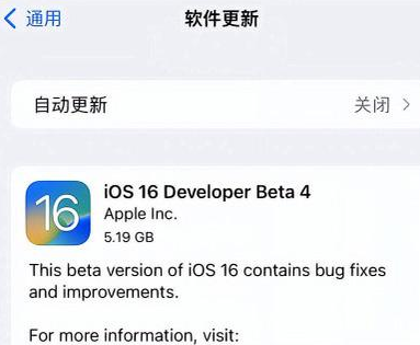 雅安苹果手机维修分享iOS16 Beta4 更新内容及升级建议 
